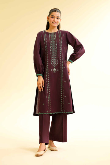 Nishat Linen 2 Piece - Dyed Embroidered Suit - 42501140 Online Shopping